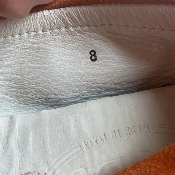 TOD'S Orange leather loafer / flat slipper slip-on - Picture 6 of 8